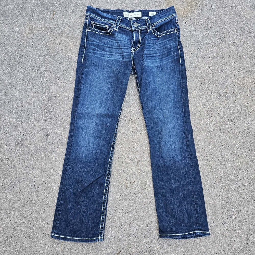 BKE Jeans Harper 31R Woman Dark Wash Stretch Denim Straight Leg Jeans